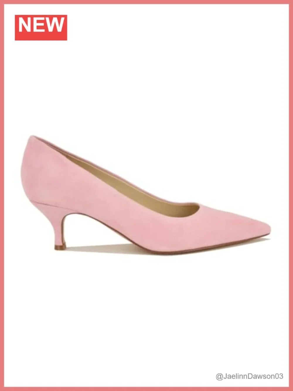 Nine West Suede Pointy Toe Pumps Kitten Heel Slip On Dress Shoes